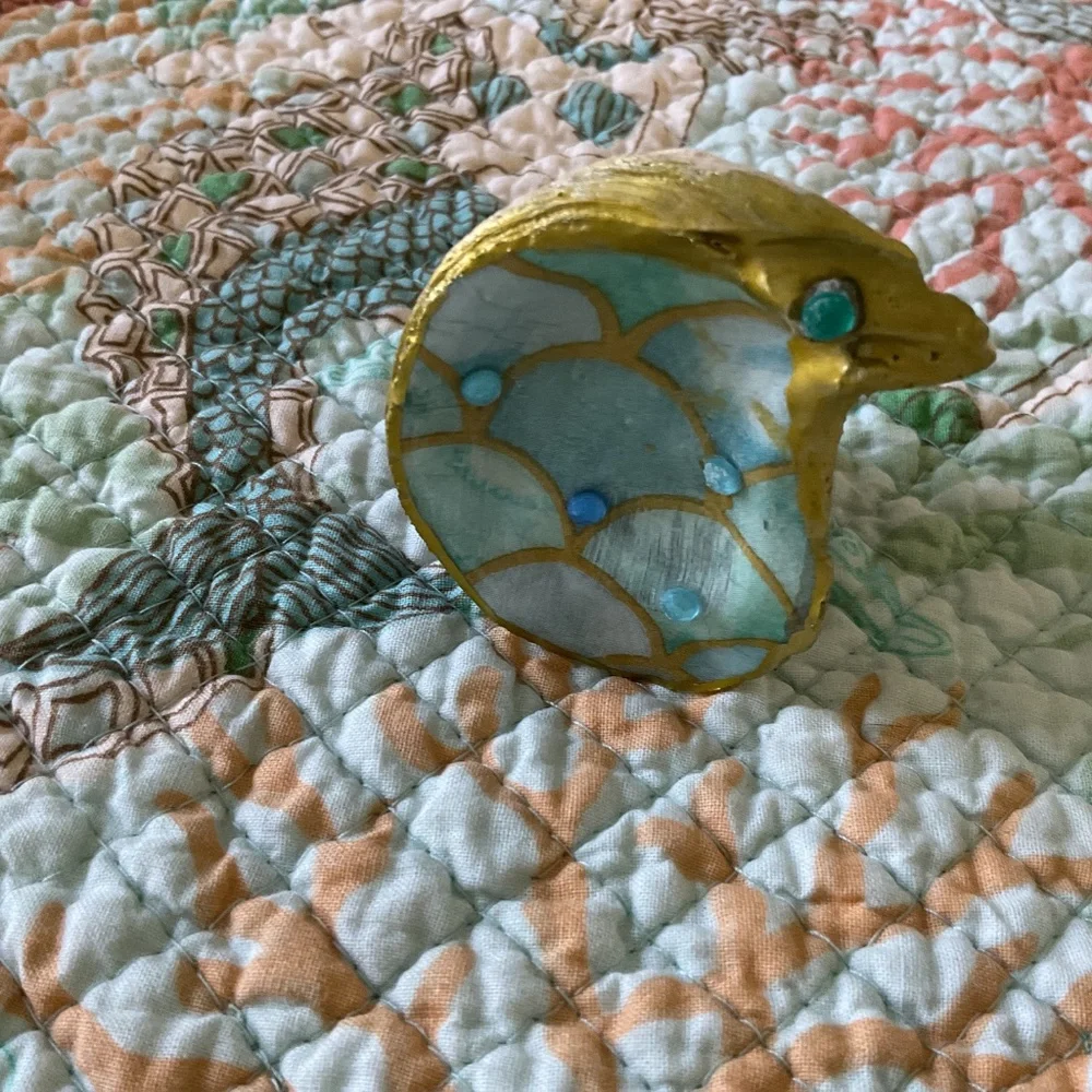 Mermaid Themed Oyster Shell Napkin Rings, With Napkins & Salt/Pepper Set